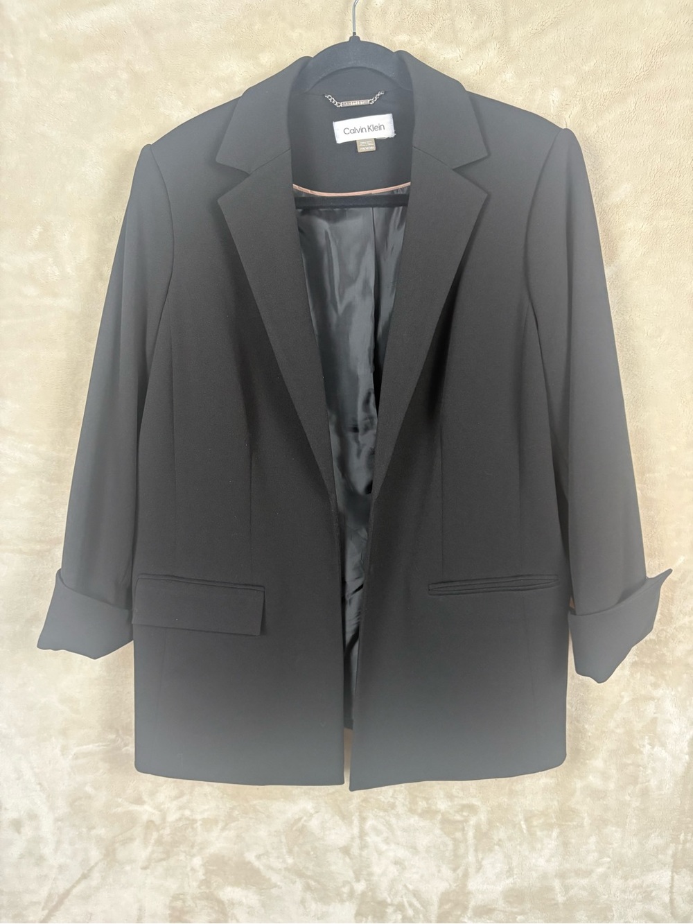 Calvin Klein Black Women's Tailored Open-Front Blazer